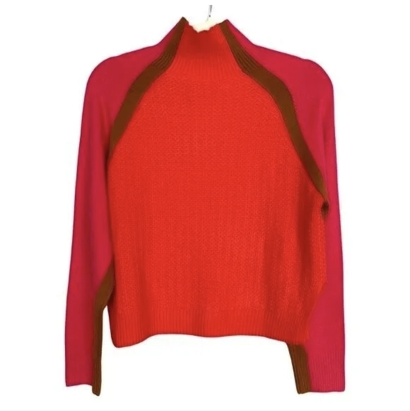 NWT French Connection Milla Vhari Color Block Mock Neck Sweater Sz XL - Picture 11 of 11